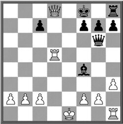 Final position Castellví-Vinyoles, with the first checkmate by the queen.