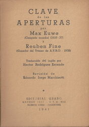 Clave de las Aperturas - Max Euwe, Reuben Fine, 1941 - title page