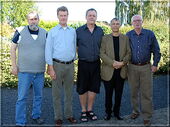 The five KWA members at the birthday party: Jørn Erik B. Nielsen, Peter Holmgren, Per Skjoldager, Knud Lysdal and Calle Erlandsson