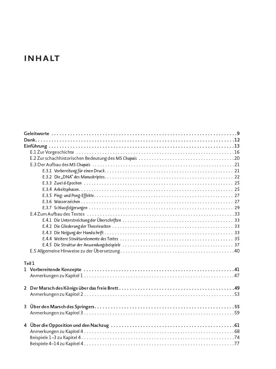 Herbert Bastian - Chapais - Seite 5 Inhalt
