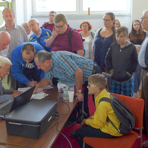 Busy activity at the registration