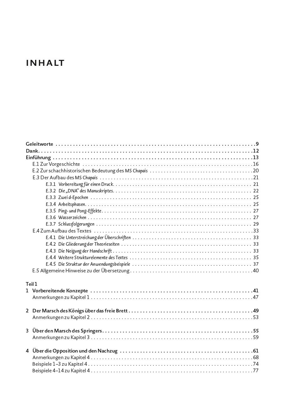 Herbert Bastian - Chapais - Seite 5 Inhalt