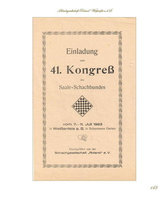 Konrad Reiß - Chronik der Schachgesellschaft „Roland“ Weißenfels a.d.S. - Seite 143