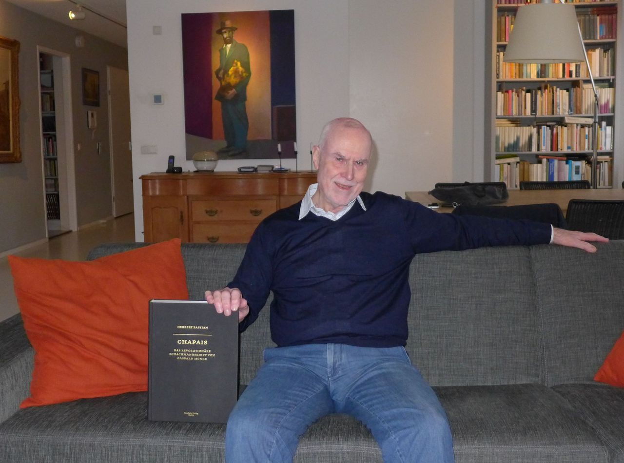 Bob van de Velde at home in Amsterdam with the Chapais tome