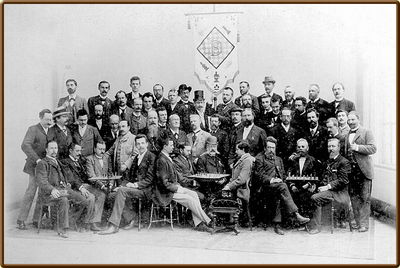 Group photo of the 9th Congress of the German Chess Federation, Leipzig 1894 (Source: Biblioteka Kórnicka PAN - our thanks go to Maria Łuczak)