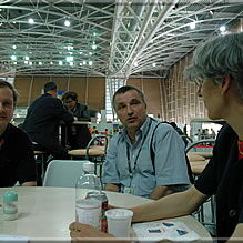 Taking a breather: John Donaldson, Michael Negele and Marion Oeben-Negele