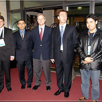 The US team: Juri Schulman, Varuzhan Akobian, John Donaldson (captain), Gata Kamsky and Hikaru Nakamura (A. Onischuk missing)