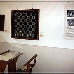 Chess was always compulsory at school, here an old school desk and demo board