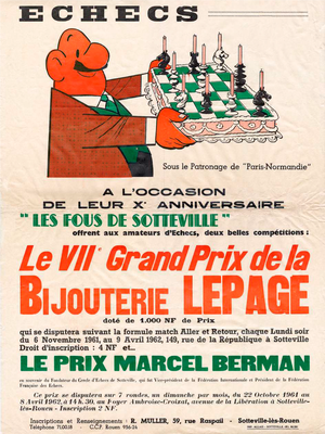 Chess Price, tribute to Marcel Berman who died in 1960