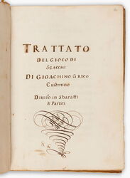 Gioachino Greco - Trattato del gioco de scacchi