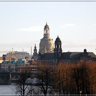 The old part of Dresden (Brühl's Terrace, "Frauenkirche", Castle and Court Church)