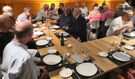 Lively conversations over dinner together