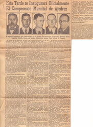 Chronicle of the newspaper La Prensa of the opening of the tournament