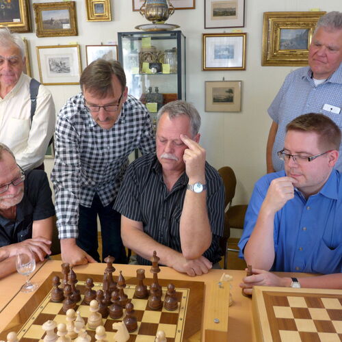Norbert Geissler (3rd from left), a problemist, is helpful in the CH&LS-Team