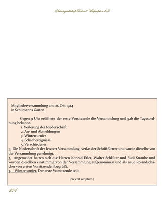 Konrad Reiß - Chronik der Schachgesellschaft „Roland“ Weißenfels a.d.S. - Seite 274