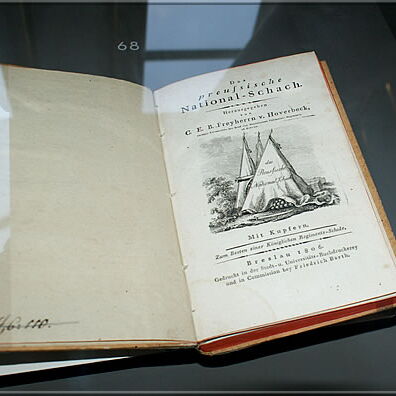 The book mentioned by Prof. Angerstein in his lecture: Frh. v. Hoverbeck, "Das preußische National-Schach"