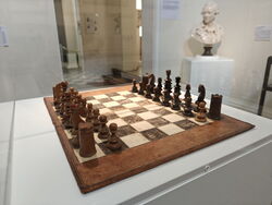 Philidor’s chess set on display at the Dreux museum