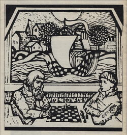 Painting depicting a scene from a Russian folk epic (bylini).