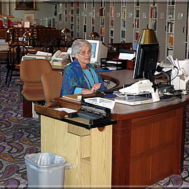 Lissa Waite at her desk