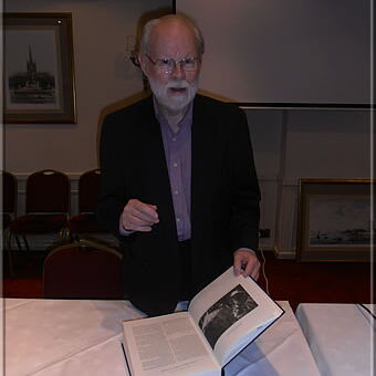 Bernard Cafferty with the Lasker monograph