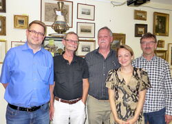 In the end everyone was happy: Matthias Limberg, Claes Løfgren,Per Skjoldager, Elisabeth Pähtz and Norbert Geissler