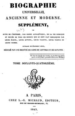 Biographie Universelle - title page