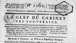 La Clef du cabinet des souverains, 29-03-1800