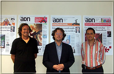 ADN press office (from left to right) Miquel Artigas, José A. Garzon and Josep Alió