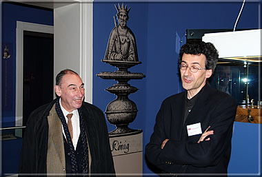 Unser großzügiger Gastgeber Roger Klittich (links) mit Herrn Dr. Heitzmann von der Herzog-August-Bibliothek, der die Führung besorgte und interessante Hintergrundinformationen über den SELENUS lieferte.